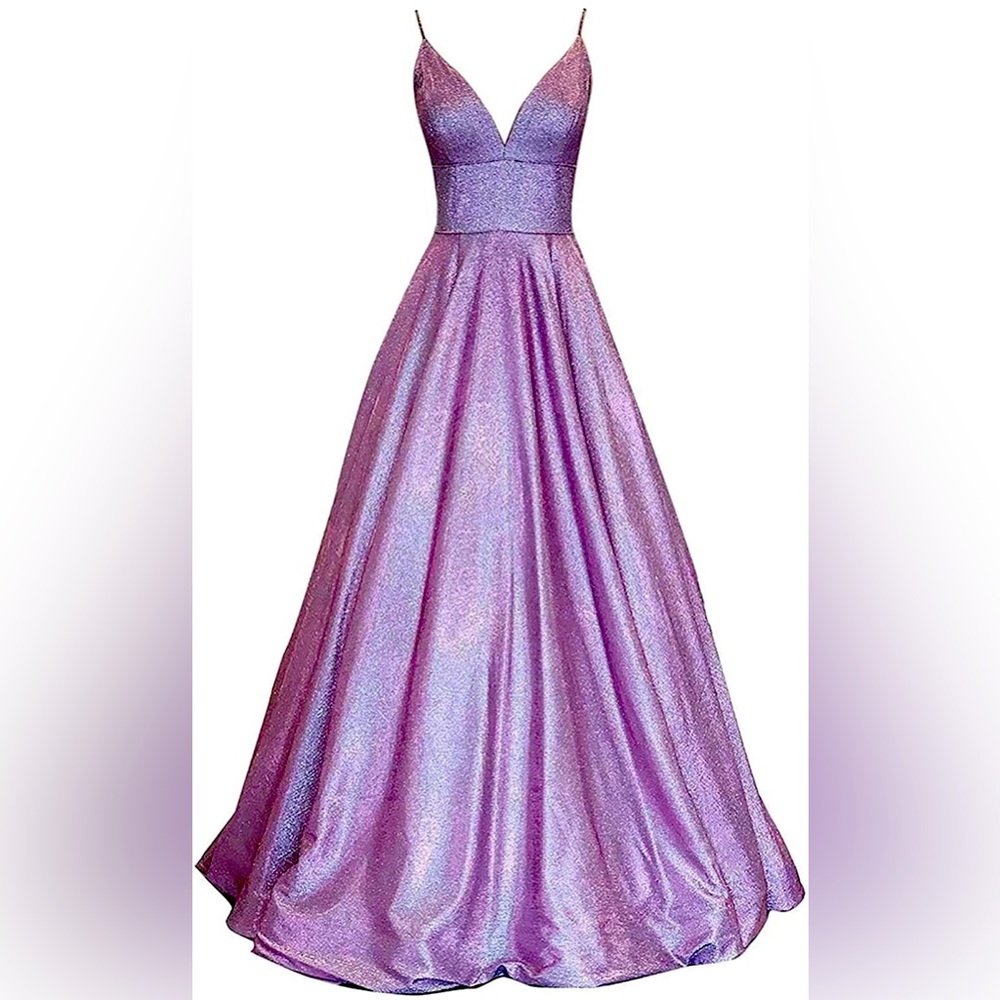 Purple Iridescent Shimmer Prom dress corset top
